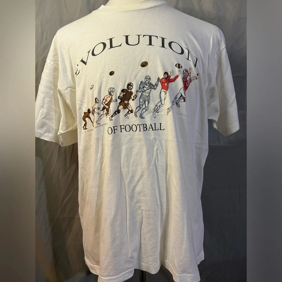 Vintage 1993 Evolution of Football T-Shirt size XL - Picture 1 of 8